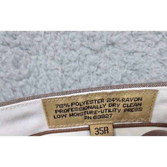 Stacy Adams Men Suit Gold LabeL 42R Brown Tan Windowpane Check Pants 35R (34x30) - Picture 13 of 13